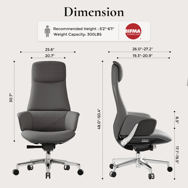 Red Barrel Studio® Top-Grain Genuine Leather Executive Chair Red Barrel Studio® Top-Grain Genuine Leather Executive Chair